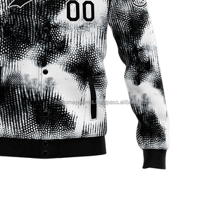 Chaqueta Varsity personalizada con logotipo bordado en la parte delantera de lana y cuero, reconocimiento de identidad del equipo - Product Image 6