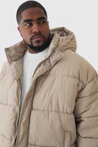 Chaqueta acolchada de nailon arrugado cuadrado para hombre, alta demanda, de talla grande, Burbuja acolchada de invierno con arena, a prueba de viento, nuevo estilo, piel decorada - Product Image 6