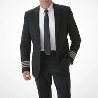 Chemise de pilote unisexe blanche personnalisée 100% polyester, poches plissées tendance, manches courtes ou longues, uniforme de compagnie aérienne, détection des aiguilles