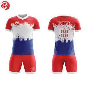 Manches courtes nouveau 100% Polyester France maillots de Football entraînement par équipe transfert de chaleur maillot de football ensembles d'uniformes de Football - Product Image 4