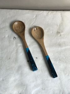 ชามไม้เนื้อแข็งแบบกำหนดเอง,ชามไม้มะม่วงเคลือบแข็งพร้อมช้อนสำหรับชามผลไม้พร้อมชุดเซิร์ฟเวอร์ - Product Image 4