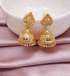 Pendientes Jhumki Chapados en Oro de 14K, 18K y 24K al por Mayor, Pendientes Jhumki Tradicionales, Pendientes Jhumki de Latón Rellenos de Oro - Product Image 1