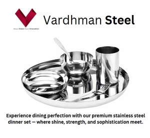 Ensemble de vaisselle en acier inoxydable de 6 pièces en gros avec couverts à motif laser et assiettes rondes, style INS, pour servir des couteaux et des plats - Product Image 2