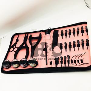 ชุดอุปกรณ์ต่อผมสีชมพูอ่อน HOOPER COMPANY รุ่นใหม่ล่าสุด กรรไกร ที่ติดเทป คีม แหวนสแตนเลสสีดำ สำหรับใช้งานเชิงพาณิชย์ - Product Image 4