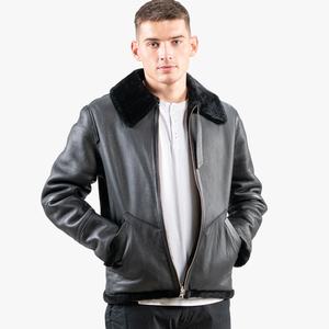 Chaquetas de cuero de vaca para hombre con cremallera delgada nueva moda abrigos casuales de cuero para hombre prendas de vestir chaquetas de cuero - Product Image 2