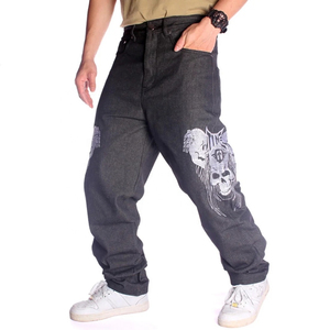 Pantalon baggy fabriqué sur mesure en denim 100% coton pour homme, streetwear OEM, jean large pour homme - Product Image 2