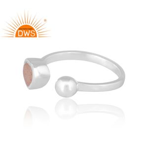 Hot Selling 925 Sterling Silver Natural <b>Chocolate</b> Moonstone Gemstone Ring Custom Jewelry For Women Gift For Her - Product Image 4