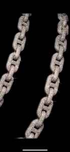 Collier chaîne maille cubaine de luxe en rhodium, style hip-hop, entièrement serti de moissanite VVS, en argent sterling, cadeau pour fête - Product Image 5