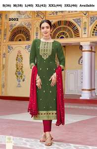 New 2024 Designer Latest Exclusive Outfit Pure Muslin Jacquard <b>Kurti</b> Pant & Dupatta With Handwork Embroidery Work <b>Woman</b> Fashion - Product Image 2