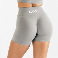 Shorts de sport pour femme en polyester et élasthanne, taille mi-haute, respirants, à séchage rapide, pour le yoga et l'entraînement, personnalisables OEM