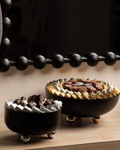 Stylish Design Black Metal Chocolate Bowl Dessert Holder <b>Party</b> Table Top <b>Sweets</b> Desserts Serving Bowl Modern Luxury Eco-Friendly - Product Image 1
