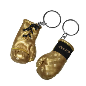 Boxing Leather Square Foldable Soft <b>Keyring</b> Gloves Key Chain Holder Bag Sports Promotion Custom Printing <b>Mini</b> Boxing Christmas - Product Image 1
