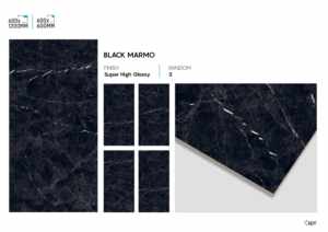 Carreaux de sol et de mur en porcelaine super noir brillant de qualité supérieure 24x48 pouces Aspect poli pour la décoration intérieure contemporaine - Product Image 1