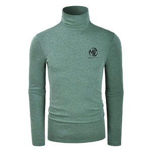 Warm Layering Clothing Plain High Collar Long Sleeve Knit Top for Outdoor Daily Wear <b>Men</b> <b>Turtle</b> <b>Neck</b> Shirt - Product Image 1