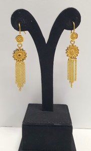 Offre d'usine directe nouvelle mode collier et boucle d'oreille plaqué or 24KT ensemble quatre grammes avec anneaux pour les fêtes et les anniversaires - Product Image 5