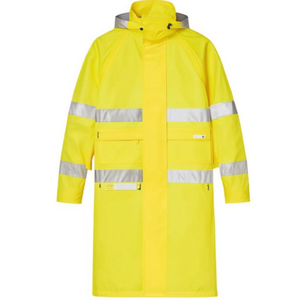Yellow/Grey L Size High-Viz Pilot <b>Raincoat</b> for Enhanced Visibility - Product Image 2