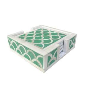 Posavasos Cuadrados de Hueso Natural Clásicos Hechos a Mano de Primera Calidad, Ecológicos y Duraderos, de 10 mm de Grosor, para Hoteles y Hogares - Product Image 1