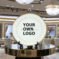 Vente en gros d'assiettes en céramique écologiques plat souvenir rond en porcelaine personnalisé pour la décoration intérieure technique de polissage avec logo personnalisé