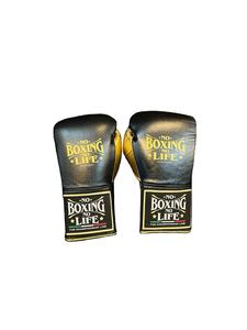 Gants de boxe personnalisables No Boxing No Life, pour entraînement et sparring, fermeture auto-agrippante, évacuation de l'humidité, cuir de vachette de haute qualité - Product Image 1
