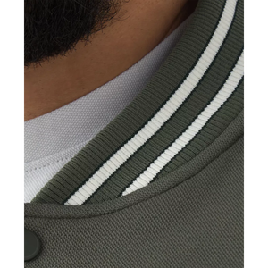 Haute qualité hommes XS Logo personnalisé broderie Patchwork enduit toile à capuche hiver Streetwear collège Baseball veste universitaire - Product Image 5