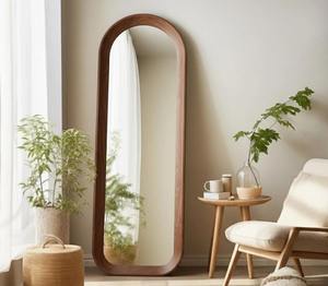 Miroir pleine longueur encadré en bois de noyer, artisanal, écologique, léger, décoration moderne pour la maison à prix abordable - Product Image 4