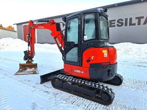 Mini-excavatrice compacte Kubota U36-4 de 3,9 tonnes, 24,8 CV, sur chenilles, diesel, hydraulique, avec cabine fermée, chauffage/climatisation et 3 godets. - Product Image 6