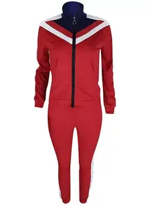 Ensemble de survêtement 2 pièces avec fermeture éclair confortable avec logo personnalisé pour femmes maigres pour la course à pied à la mode - Product Image 2