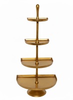 Support à gâteau de mariage carré moderne en métal à 4 niveaux, plateau de service élégant et luxueux pour cupcakes, idéal pour le thé de l'après-midi, nouvelle arrivée