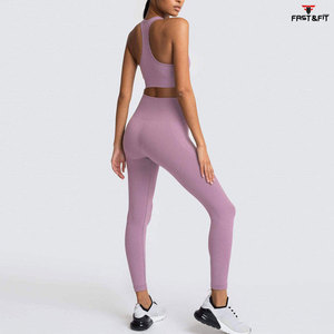 Nouveau Style populaire Design nouvelles femmes sport soutien-gorge vêtements Fitness sans couture Yoga ensemble entraînement femmes porter 2 pièces ensemble - Product Image 2