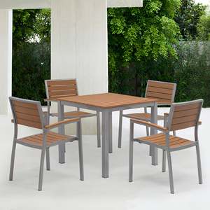Poltrona da Giardino in Teak con Telaio in Alluminio e Doghe in Legno Plastico (22 L x 33 A) - Product Image 3