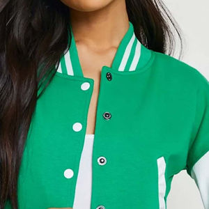 2024 dernière conception personnalisée femmes Varsity veste laine corps en cuir manches avec coton remplissage dames Letterman veste en gros - Product Image 6