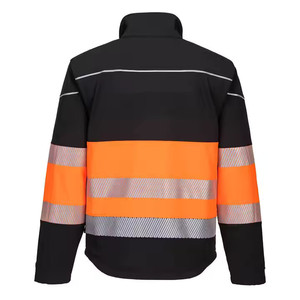 Vêtements de travail de sécurité pour hommes Veste de sécurité haute visibilité avec logo personnalisé Vêtements de travail en plein air Vestes coupe-vent à coquille souple Vestes pour hommes - Product Image 6