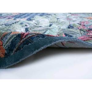 พรมขนสัตว์และไหมทอมือลายดอกไม้สีน้ำเงินและลายนามธรรมสำหรับบ้านและทางเดิน รูปทรงสี่เหลี่ยมผืนผ้า-SLR-7071 สำหรับห้องนั่งเล่น - Product Image 5