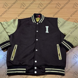 Chaquetas universitarias bordadas con estampado personalizado de alta calidad con cuello levantado Diseño de letras de invierno Ajuste de gran tamaño - Product Image 3