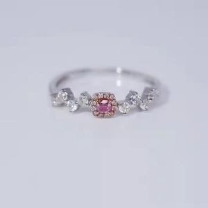 Original Moissanite Diamond Eternity Band 925 <b>Silver</b> with Pink Vermeil Earthy Genuine Halo <b>Ring</b> with Pave <b>Set</b> Diamond <b>ring</b> - Product Image 6
