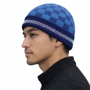 Winter Rhinestone Knit <b>Beanie</b> <b>Hat</b> Unisex Acrylic Check Pattern <b>Beanie</b> Fashion Warm <b>Beanie</b> <b>Hat</b> For <b>Men</b> - Product Image 5