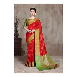 New Fabulous Look Reception Wear Silk Printed Saree With Blouse Piece Women Wear Sari Hot Selling Piece Collection 2023 India
