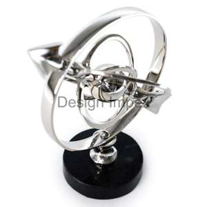 Geometric Accent Home Decor Interior Items Metal Decorative Elegant Circular <b>Globe</b> Model With Base Home Office Collectable Gift - Product Image 3