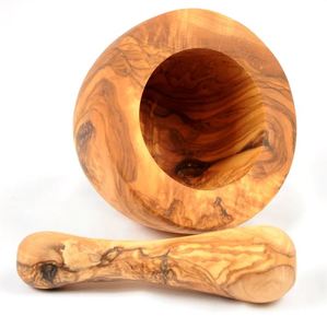 Mortier et pilon en bois de la meilleure qualité pour restaurant à domicile accessoires de cuisine outils d'herbes et d'épices broyeur de médicaments en granit masher - Product Image 2