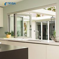 Ventana Corredera de PVC Personalizable de Fábrica, Ventana Plegable para Cocina y Balcón, Función Antiviento