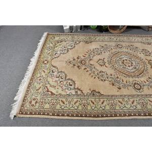 Alfombra turca Vintage clásica Beige verde 6,1X9,8 pies área grande Patchwork lana con respaldo de látex para dormitorio o pasillo - Product Image 3