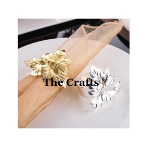 Metal Black Color Tissue Rings Set Of Three Leaf Shape Napkin Rings For Home Hotel And Restaurant Usage - Product Image 4