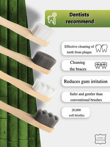 Cepillo de dientes de madera biodegradable supersuave para uso doméstico para adultos, cerdas suaves de carbón de bambú Natural, respetuoso con el medio ambiente sostenible - Product Image 5