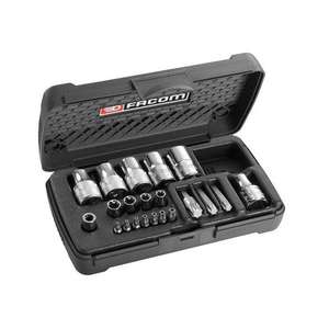 Jeu de douilles et embouts Torx Facom 21 pièces 1/4'' et 1/2'' - Jeu d'embouts et douilles de haute qualité - Product Image 1