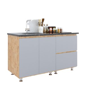 Gabinetes de Cocina Bajos Modernos de 1.4m, Madera Sólida con Madera de Caucho, Estilo Francés y Shaker, Tablero de MDF y Melamina, Tipo Isla TBD68011 - Product Image 1