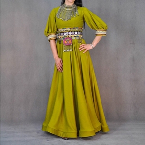 Vestidos afganos más vendidos de nuevo diseñador para mujer en seda y terciopelo 2502 - Product Image 3