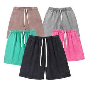 Shorts pour hommes décontractés vintage lavés à l'acide de haute qualité, écologiques, unisexes, amples, vente en gros, personnalisés, 260 g/m², 100 % coton, shorts d'été - Product Image 5
