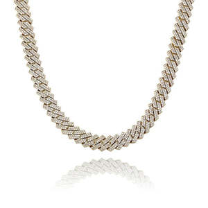 Luxury 925 Sterling <b>Silver</b> <b>Cuban</b> <b>Chain</b> Necklace with Moissanite Diamond - Product Image 3