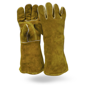 Gants de soudage en cuir de vachette fendu pour le hockey, résistants à l'abrasion, protection des mains, gants de grillades, de barbecue et de soudeurs - Product Image 5