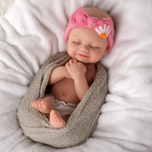 Babeside Cookie 12'' Realistische Silikon-Reborn-Babypuppe Mädchen Neugeborenes Schlafendes Kleinkind Vollkörper Weiches Mode-Modell Spielzeug Geschenk - Product Image 4